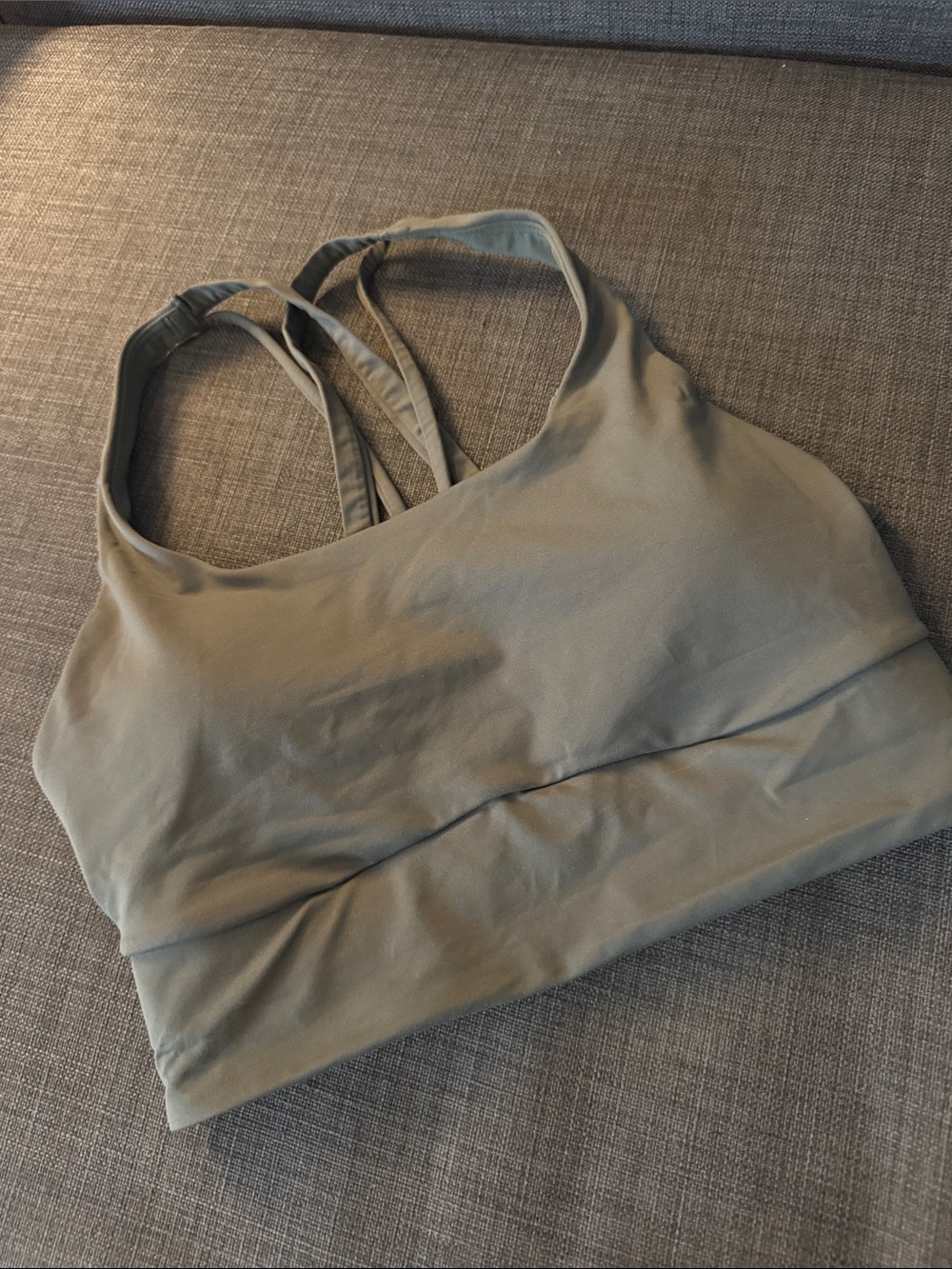 lululemon athletica Olive Green Strappy Light Support Sports Bra